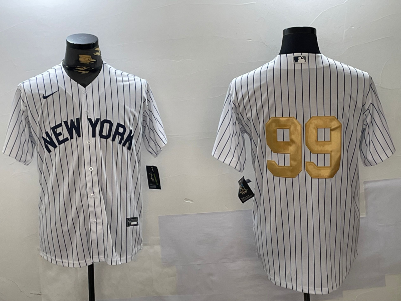 Men's New York Yankees Aaron Judge #99 White Team Jersey